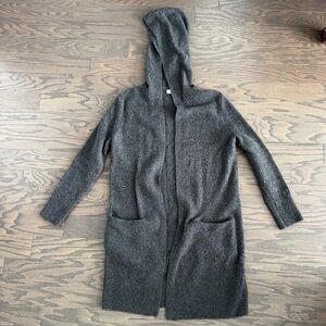 GAP Charcoal Long Hooded Cardigan Sweater - Sz XS